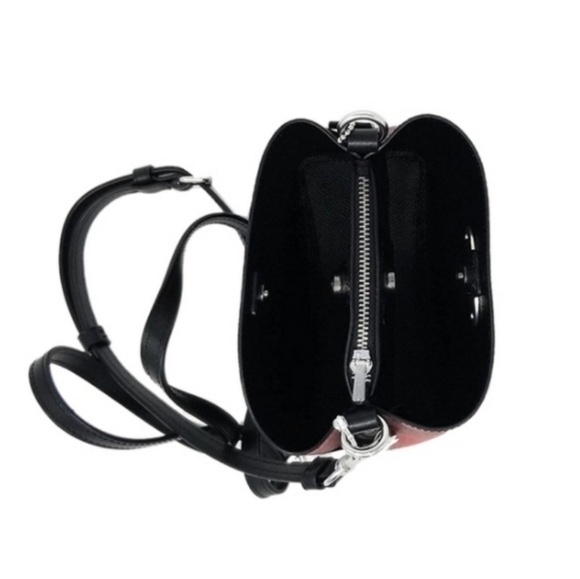 COACH MINI TOWN BUCKET BAG WITH RED & BLACK BUFFALO PLAID PRINT - Picture 6 of 8